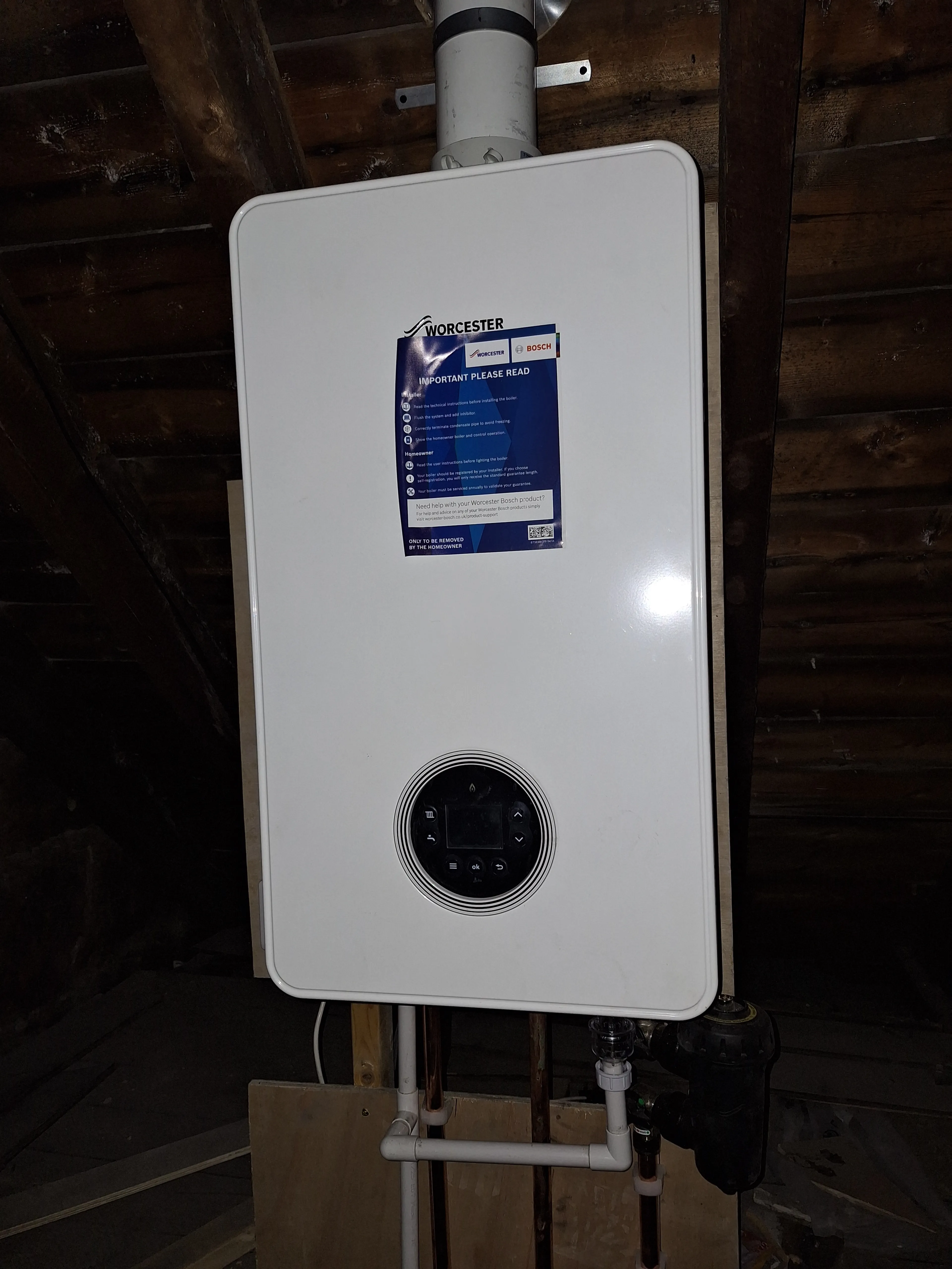 Worcester Bosch system boiler installed by Belmont in an Aberdeen home